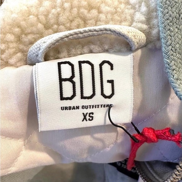 NWOT Urban Outfitters BDG Denim Sherpa Hooded Jacket - Size XS - Picture 9 of 9